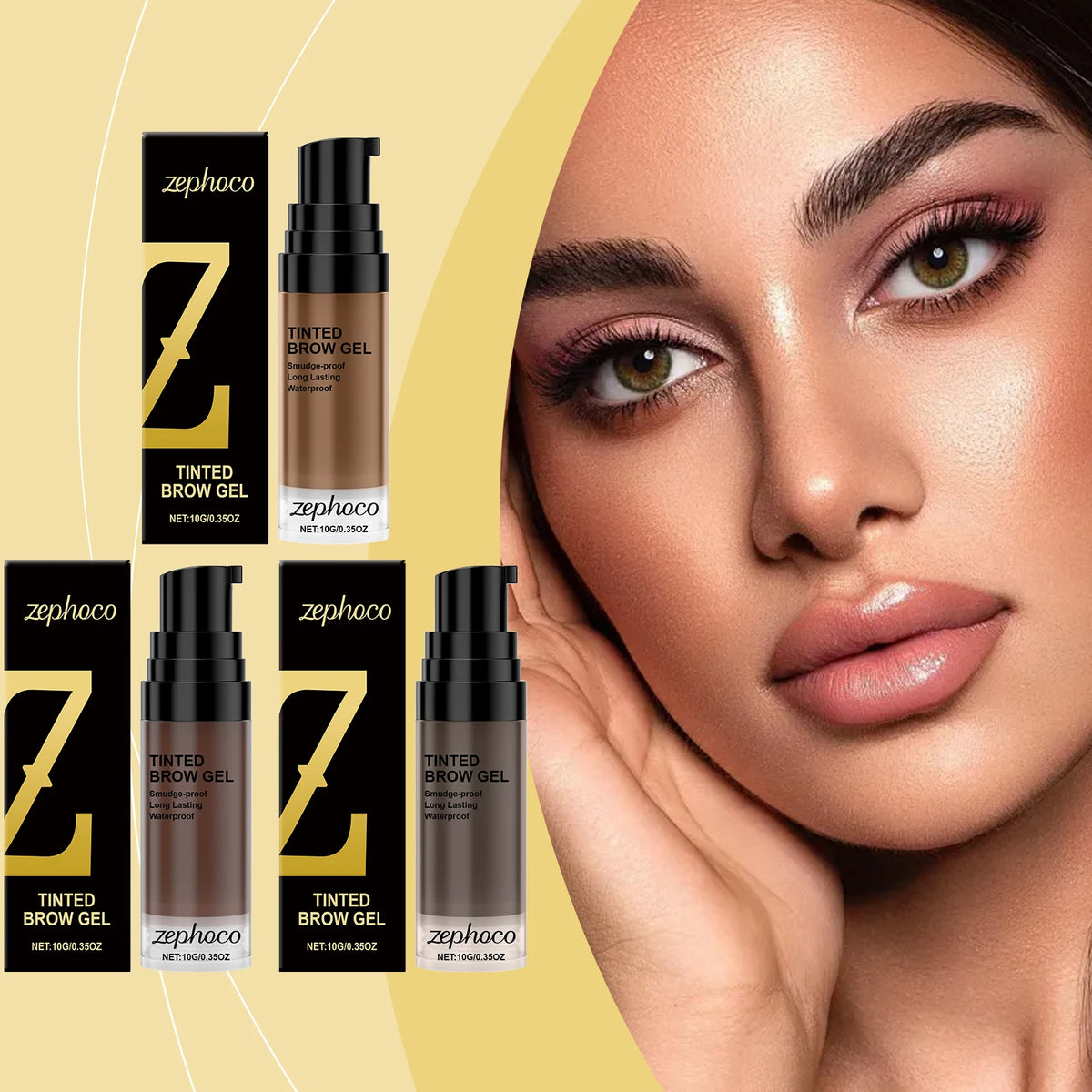 Zephoco Tinted Brow Gel Lasting Waterproof Sweatproof Matte Natural Eye Brow Dye Eye Brow Tint Enhancers Eyebrow Cream Cosmetic