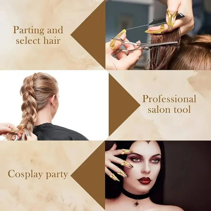 10/5/1pcs Set Hairdressing Finger Claw Rings for Braiding Layered Hair Styling Tool Accessories