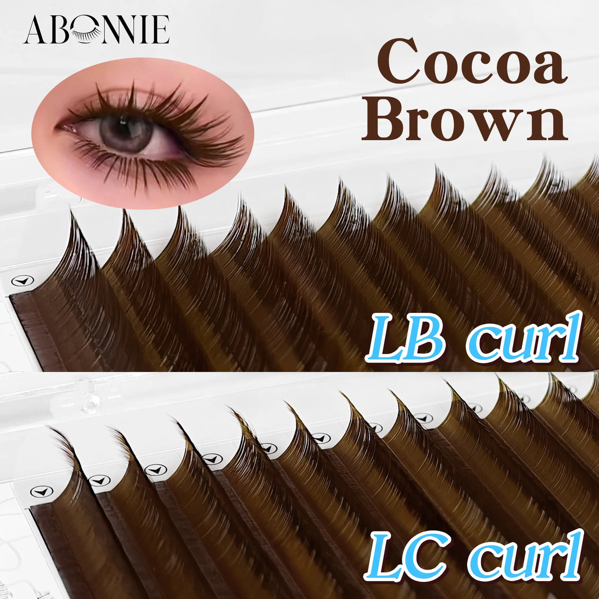 Abonnie LB Dark Brown Lashes Brown Color Classic Eyelash Extensions Foxy Eye Fluffy Individual Eyelashes