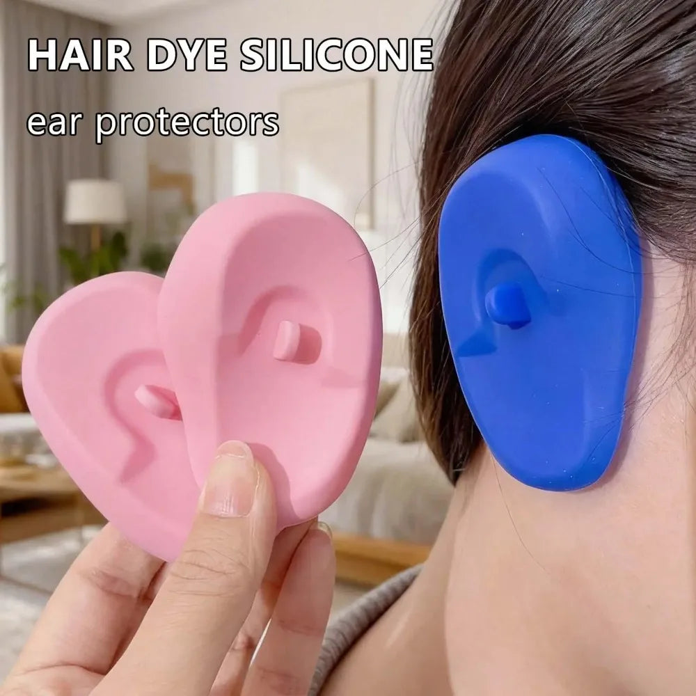 Silicone Ear Cover Hair Coloring Dyeing Ear Protector Waterproof Shower Ear Shield 2 PCS Earmuffs Caps Salon Styling Accessories