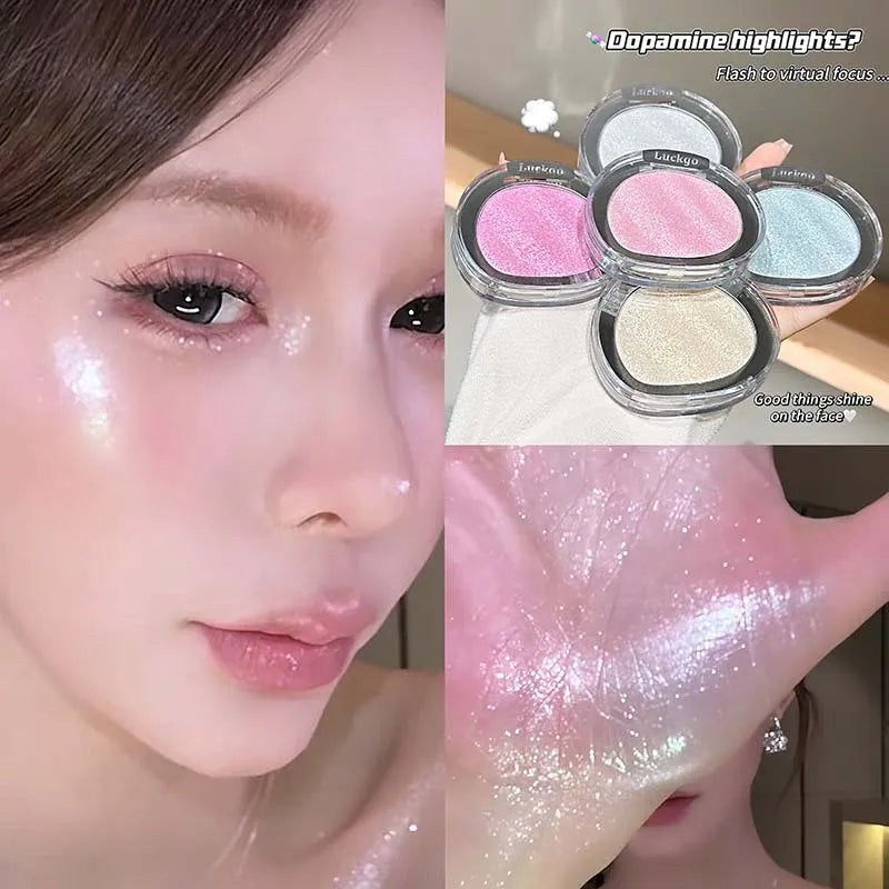 Light Perception Highlighter Powder Makeup Diamond Glitter Highlighter Palette Bright Shiny Illuminator Face Makeup Cosmetics