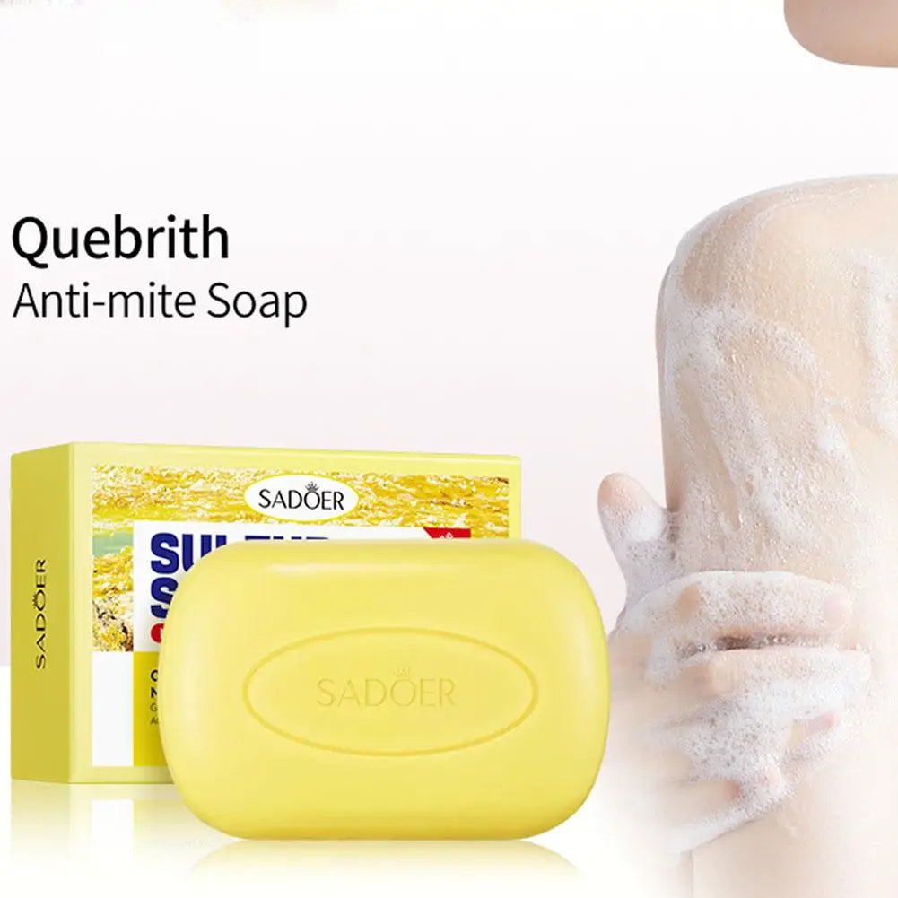 1/2pcs SADOER Sulfur Mite Removing Facial Soap Universal Handmade Soap for Body Face Wash Foam Moisturizing Facial Cleanser