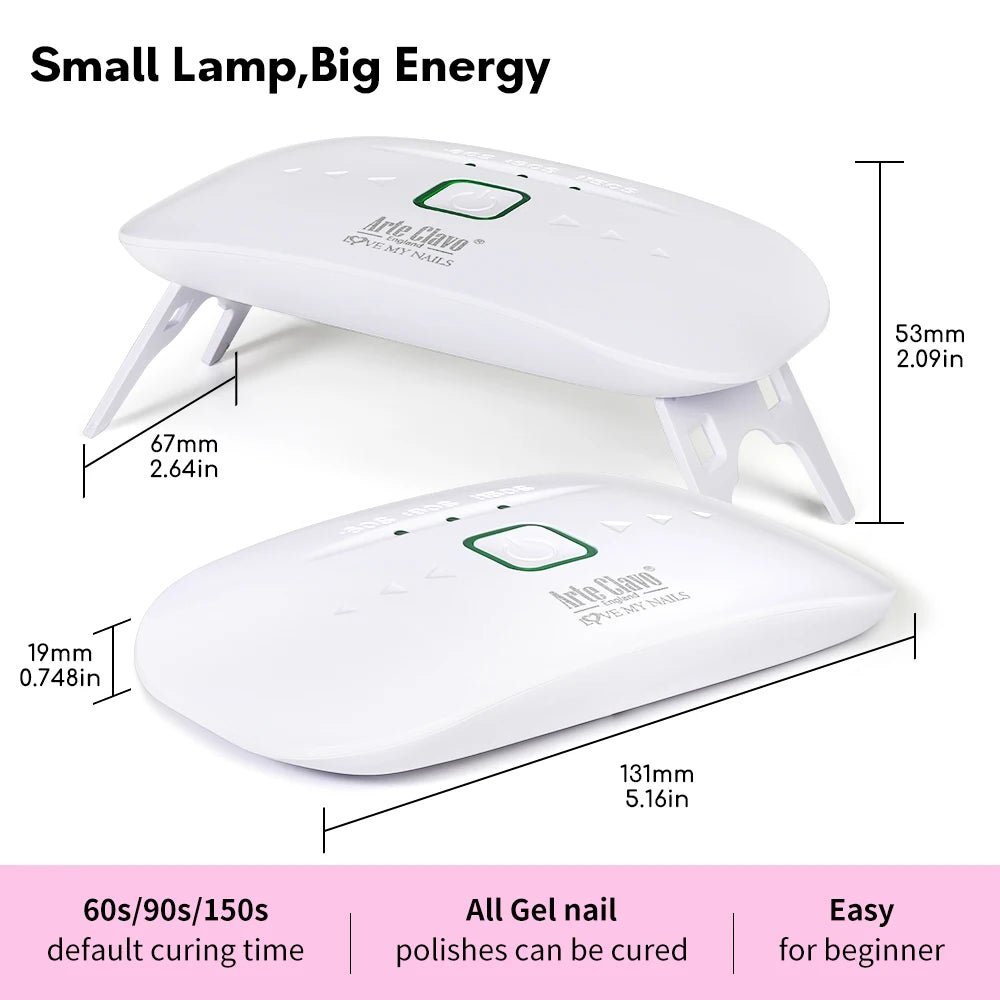 8W UV LED Nail Lamp Foldable Nail Dryer Manicure USB Curing Lights Desk Lamp Nail Gel Polish Quick Dry Nail Art Manicure Tool