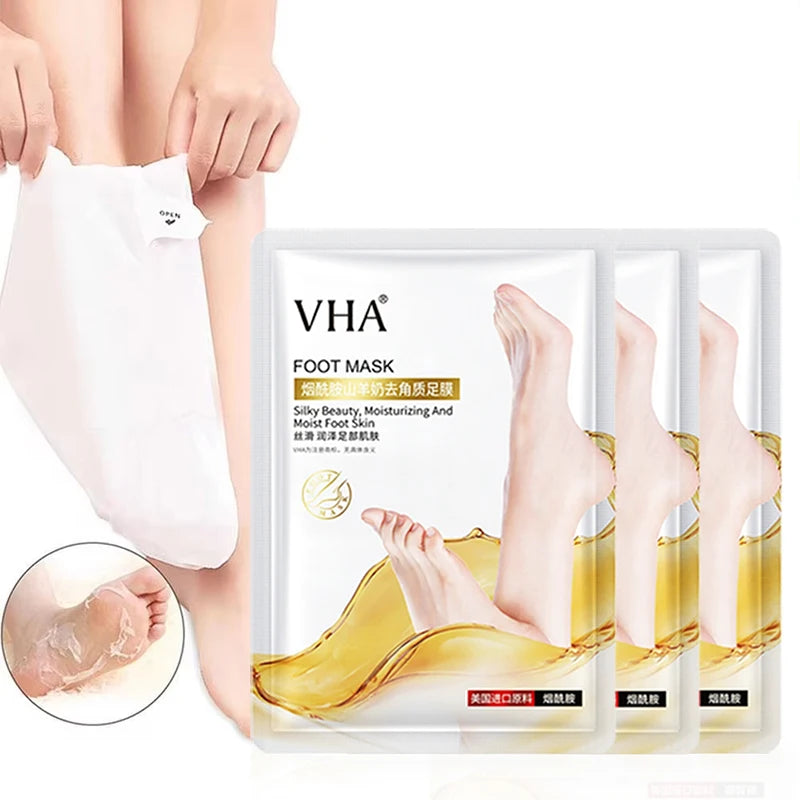 1/3/5 Pairs Goat Milk Exfoliating Foot Mask Feet Pedicure Remove Dead Skin Moisturizing Foot Exfoliator Feet Masks Skin Care