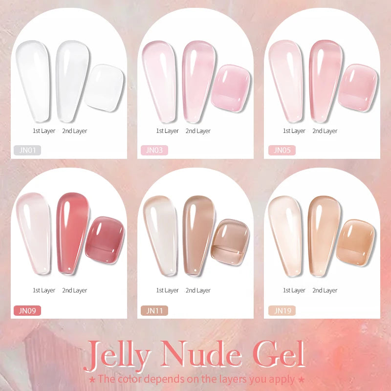 BORN PRETTY 250g Milky White Jelly Nude Gel Nail Polish Refilled Package Translucent Clear Semi Permanent Soak Off UV Gel