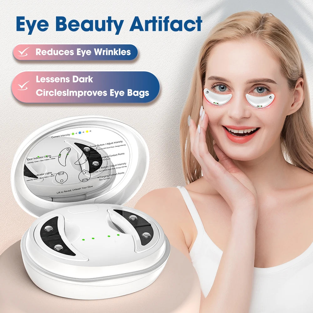 660nm LED Light Eye Face Beauty Massage Muscle Stimulator Facial Lifting Anti-Wrinkle Reduce Dark Circles Eyes Swelling Forehead Care Device