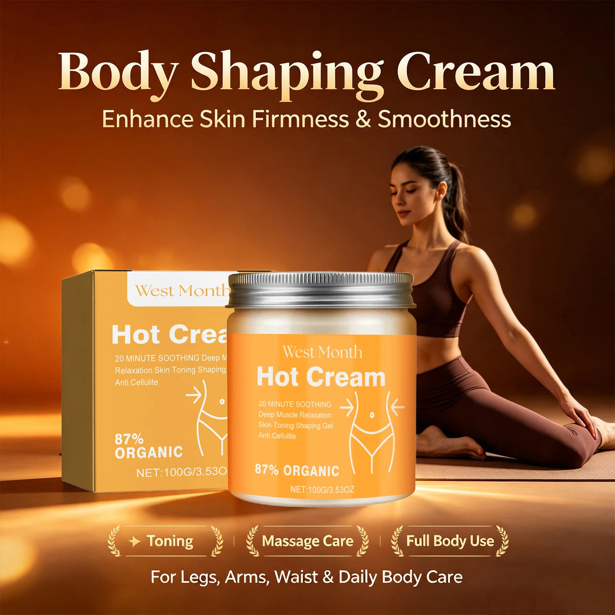 Hot Cream for Arms Legs and Belly Firming Body Sagging Skin Anti Cellulite Shaping Cream Tighten Nourish Dry Skin Massage Cream