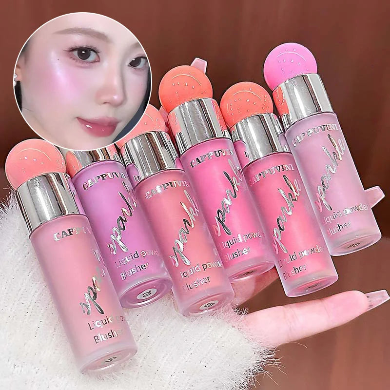 Clear and Water-like Blush Liquid, a Korean-style Sweet Girl's Energetic Blush for Daily Whitening, Naturally Breathable