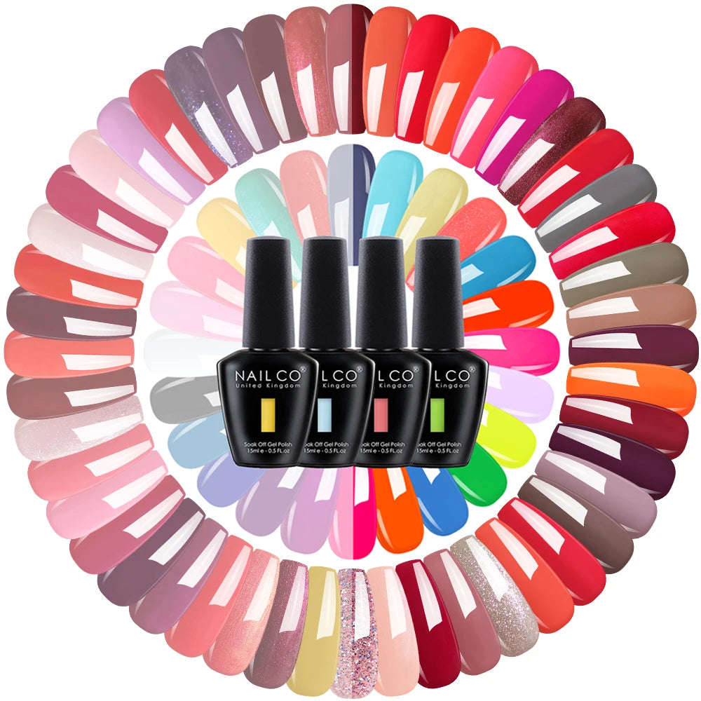 NAILCO 15ml Red Color Gel Nail Polish Semi Permanent  Gel Varnish Hybrid Nail Gel Polish Nail Art Manicure UV Need Base Top Coat