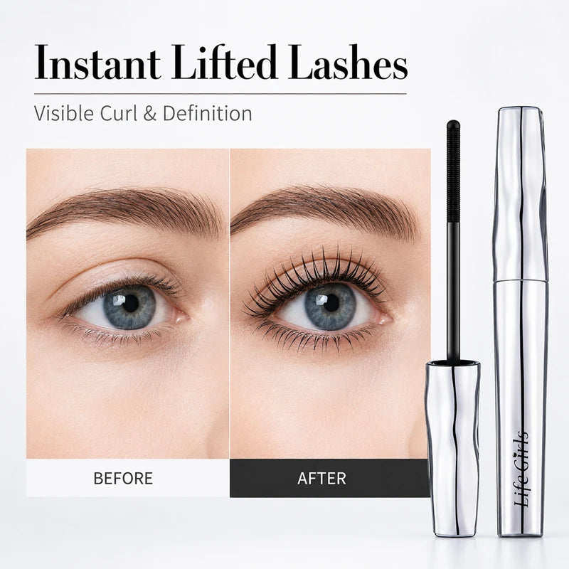 Life girls Waterproof Eyelash Primer Mascara, Lengthening Curling Lash Base, Smudge-Proof Long Lasting Black Brown Eye Makeup