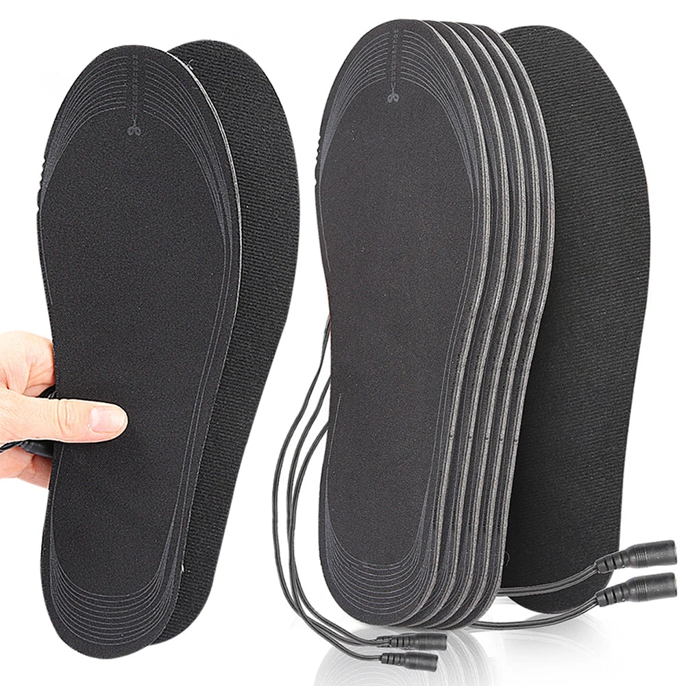 USB Heated Shoe Insoles Electric Heated Shoes Pad Cuttable Foot Warming Pad Rechargeable Foot Warmer for Skiing Hiking