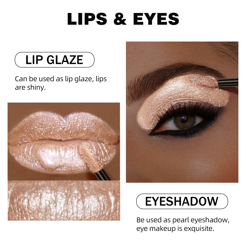 Diamond Glitter Liquid Lipstick Waterproof Long Lasting Pearl Shiny Lip Gloss Metal Charming Lip Glaze Tint Makeup For Women