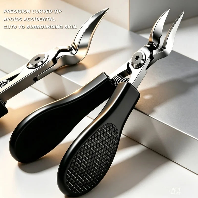 Stainless Steel Nail Clipper Cuticle Nipper with Precision Curved Blade Heavy Duty Ingrown Nail Trimmer Pedicure Manicure Tool