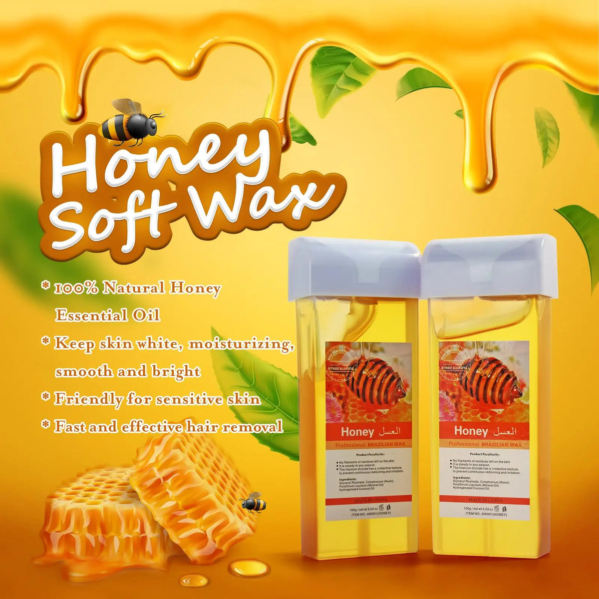 Hair Removal Wax Roller Refill Kit Volume Hair Removal Wax Tube Warms the Whole Body Limbs Hand Hair Removal Cream