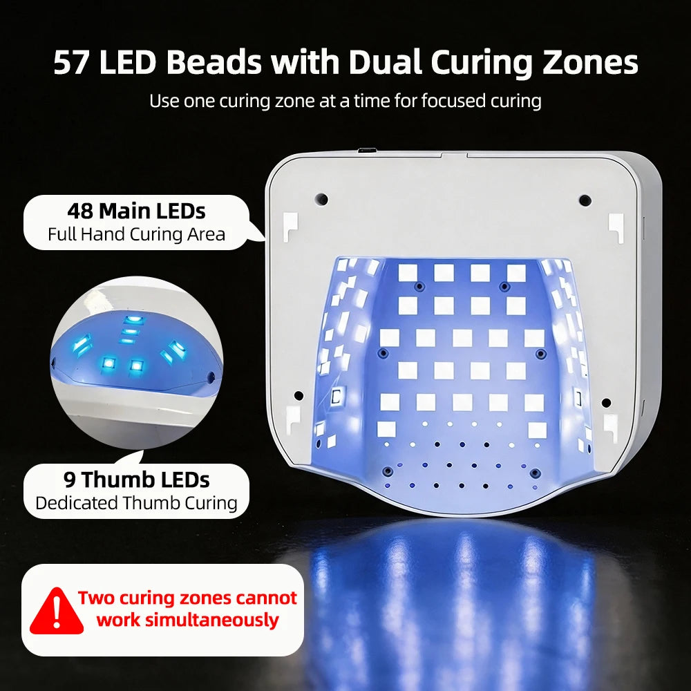 2 IN 1 Nail Dryer Full Hand Thumb Dual Lamp Single Toe Single Finger Gel Nail Curing Lamp Hand Fast Drying LED Light Nail Dryer
