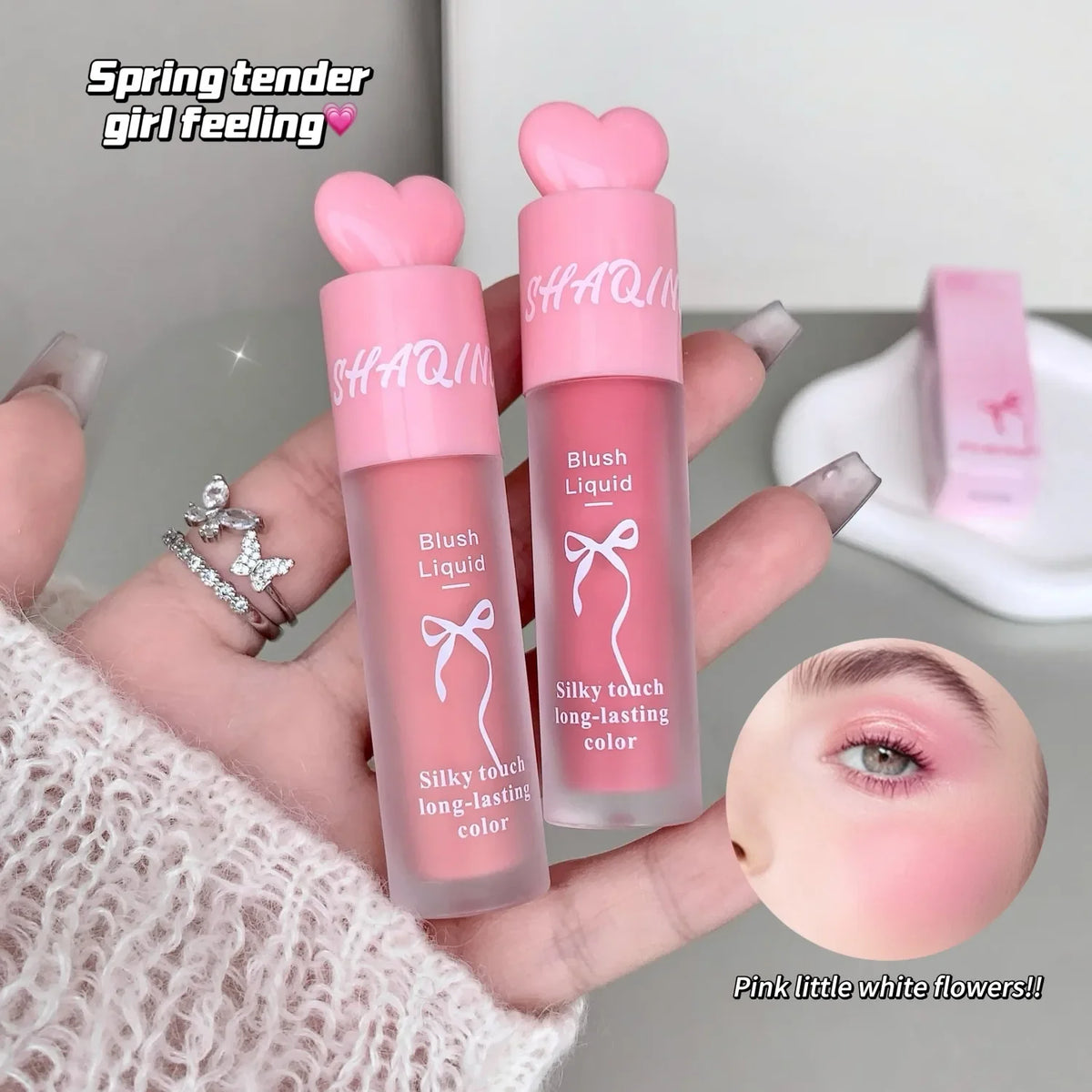 Matte Liquid Blush - Flushed Pink & Blurring Effect, Long-Lasting Blendable Cheek Tint for Youthful Glow