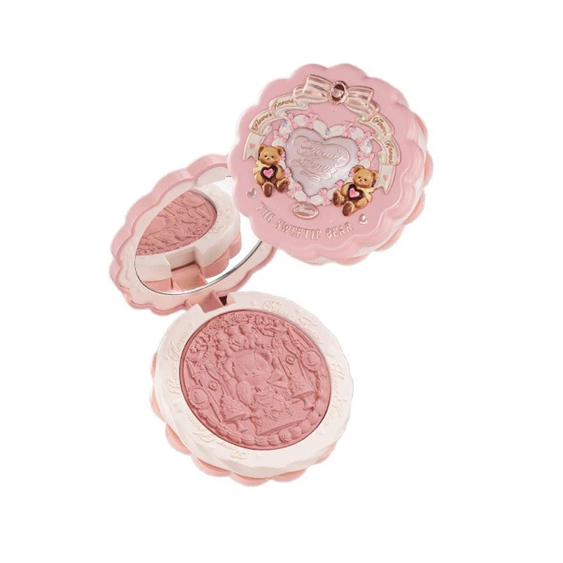 FLOWER KNOWS THE SWEETIE BEAR Blushes Silk Satin Blush Powder For Cheeks Contour Face For A Natural Matte Finish Vegan Makeup