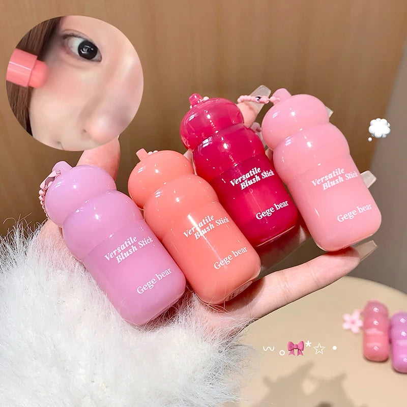 Gege Bear Velvet Liquid Blush Matte Sponge Head Blusher Natural Lasting Brighten Facial Contour Blush Tint Makeup