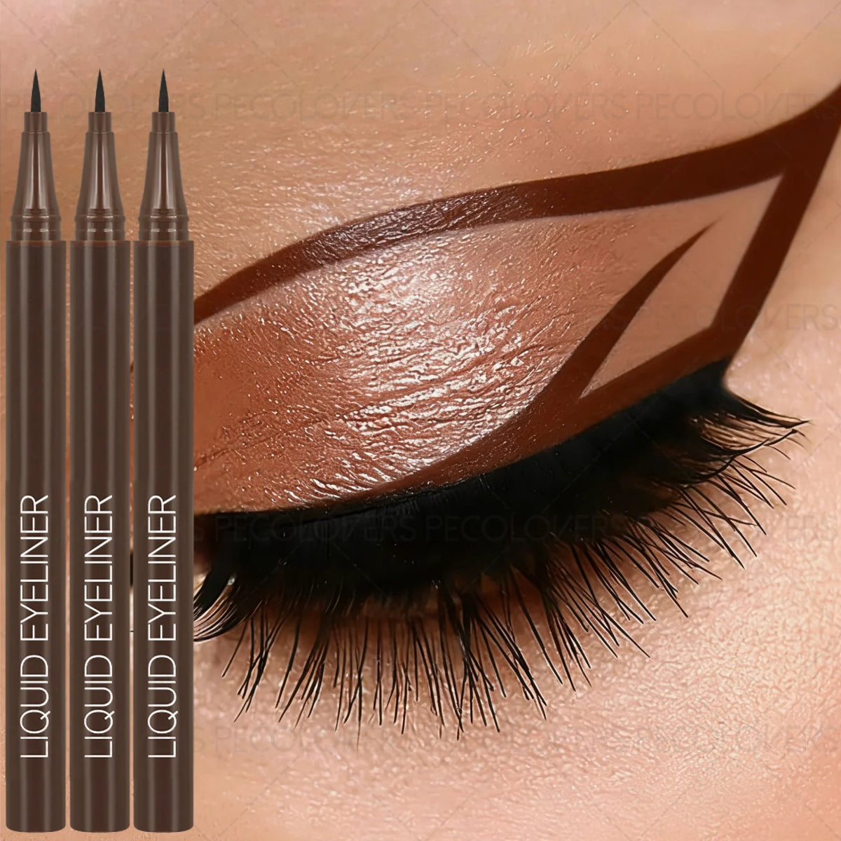 3PCS/Set Waterproof Silky Eyeliner - Ultra-fine Tip, Smokey Eye Effect, Quick Drying, Smudge-proof, Creates A Charming Eye Look