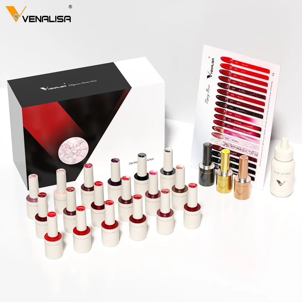 1Set VENALISA V6 Whole Set 10ml HEMA FreeTPO Free Vegan Nail Gel Polish Color Display Gel Varnish Nail Maincure Branded Suitcase