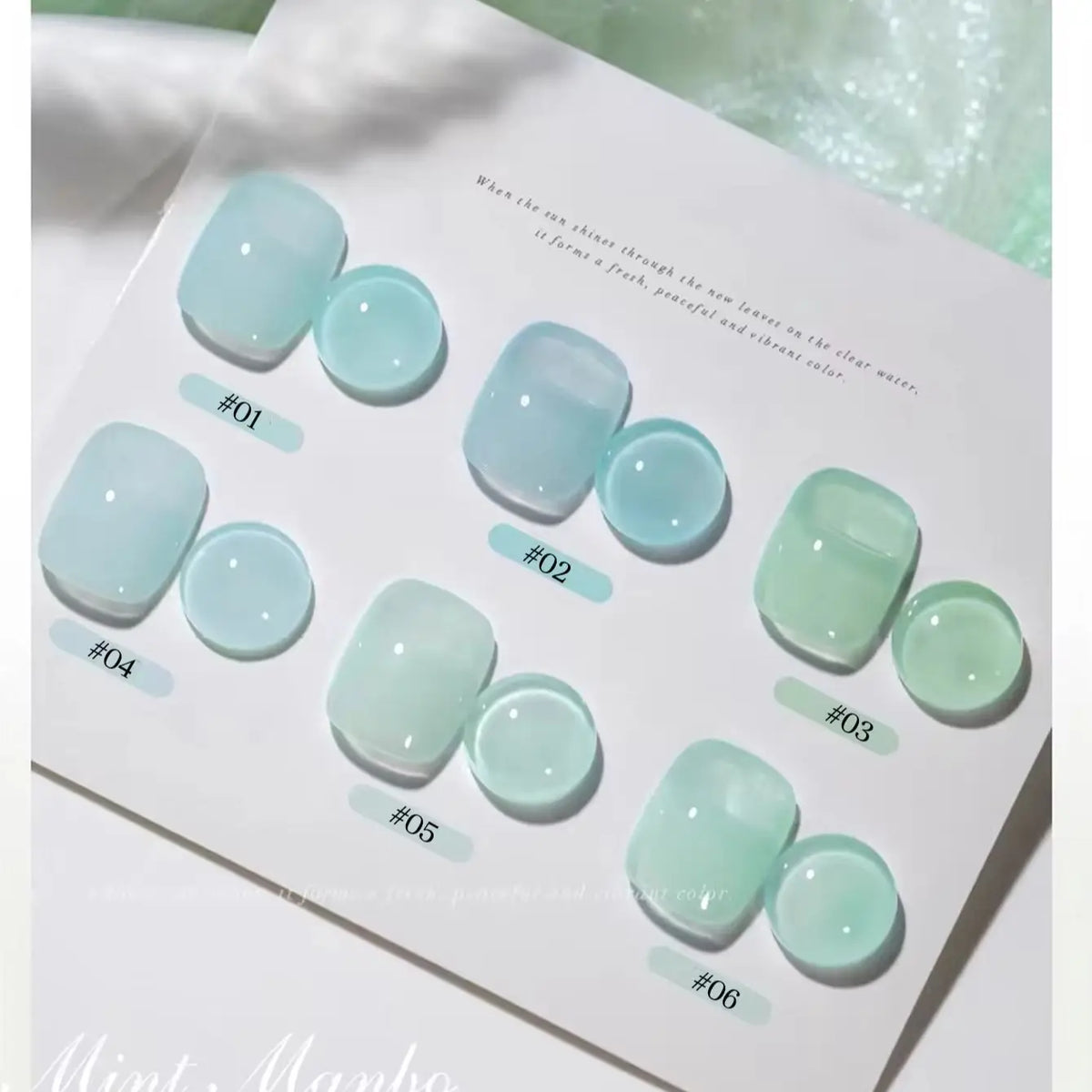 ZH 6-Color Summer Hot Selling Mint Mambo Gel Nail Polish 2025 New Ice Clear Milky Blue-green Series Gel Polish