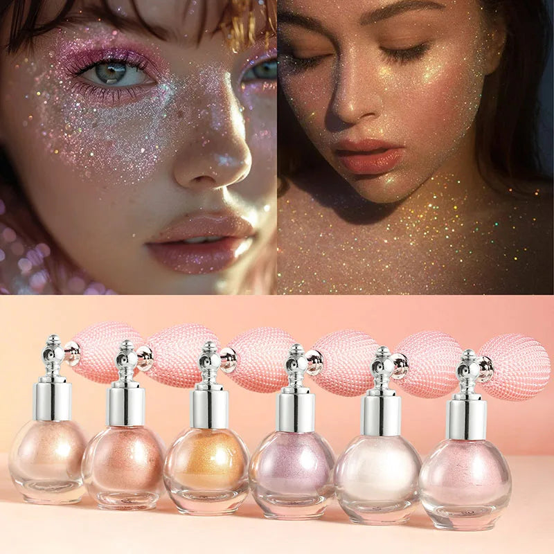 Diamond High Gloss Glitter Spray Highlighter Powder Brighten Polarization Fairy Powder Face Body Illuminator Makeup Cosmetics