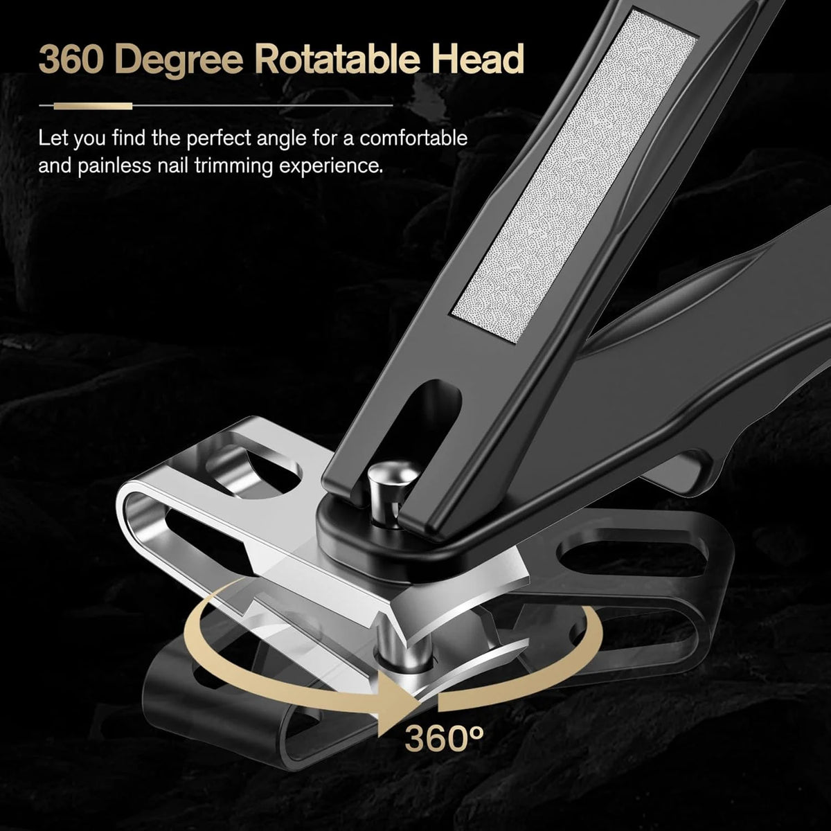 360 Degree Stainless Steel Rotating Nail Clippers Convenient Anti-Splash Multi-Angle Nail Clippers Nail Manicure Tools