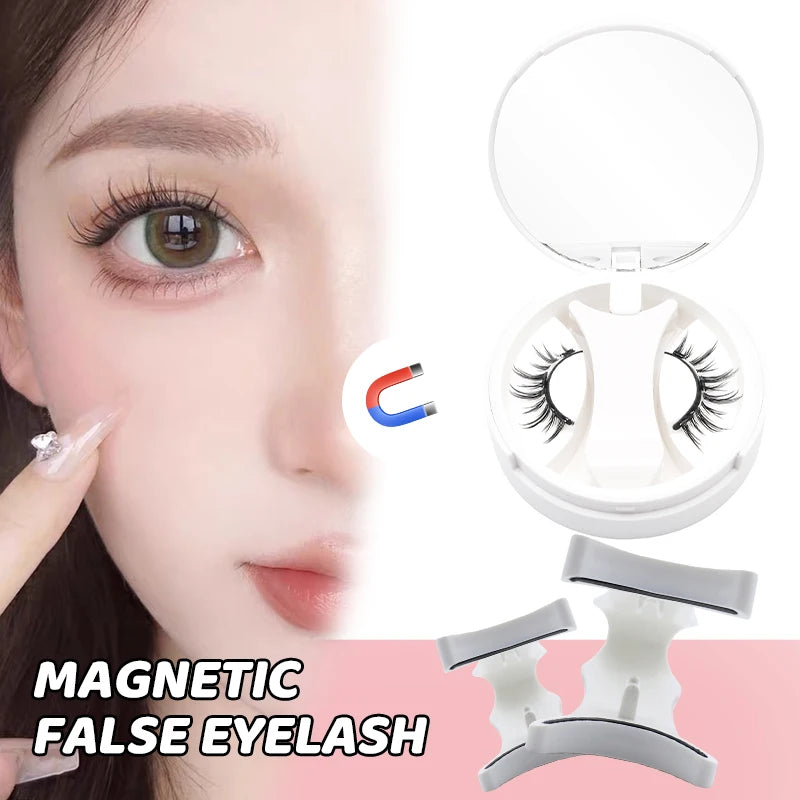 3D Magnetic Eyelashes Kit Reusable Natural Magnetic False Eyelashes Set No Glue Needed Magnet Lashes with Applicator Magnetic