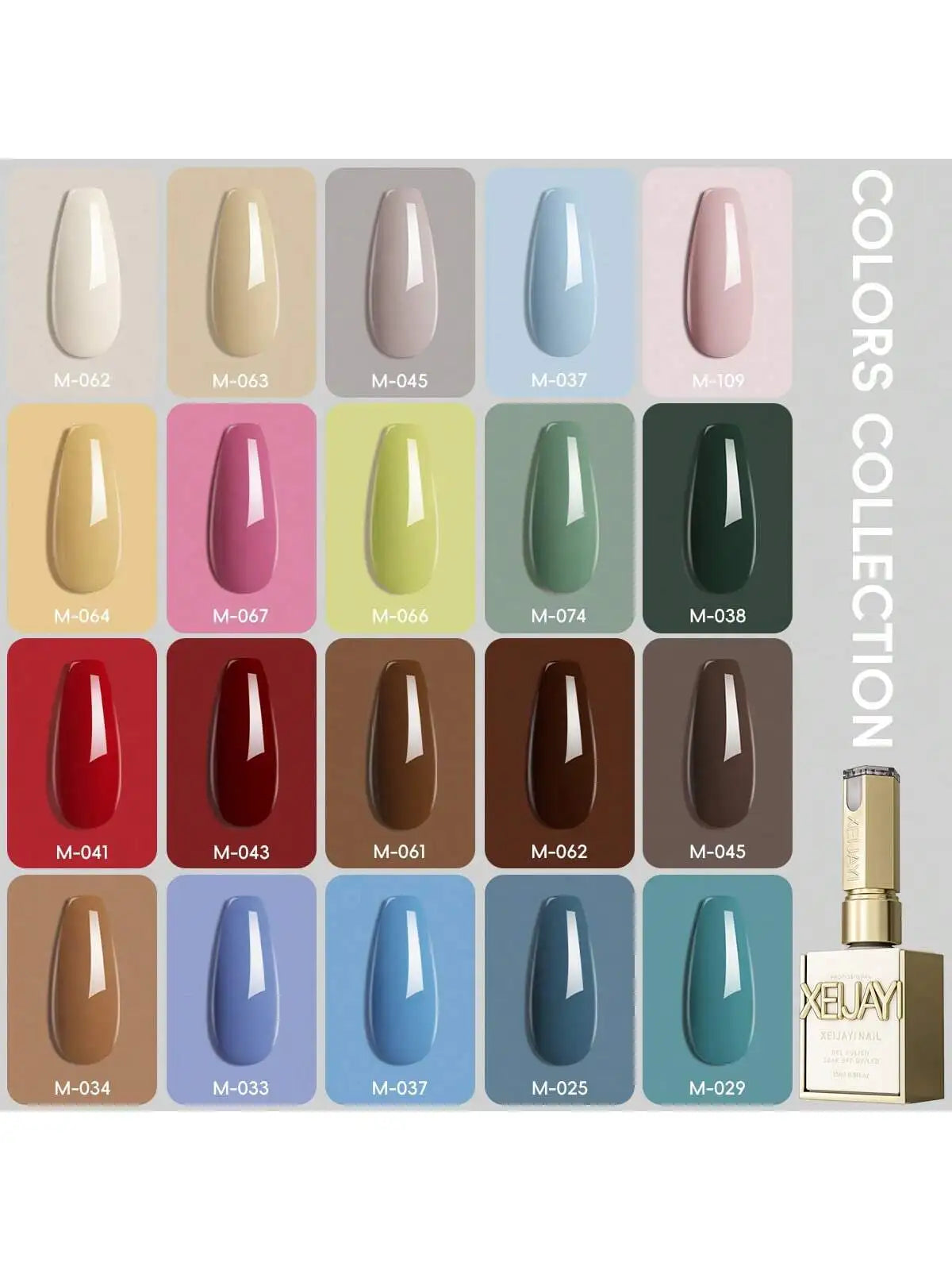 20PCS 15ml High-Shine Gel Nail Polish Set in Multiple Colors Soak Off UV/LED, Formaldehyde & Alcohol Free, Perfect for DIY Frenc