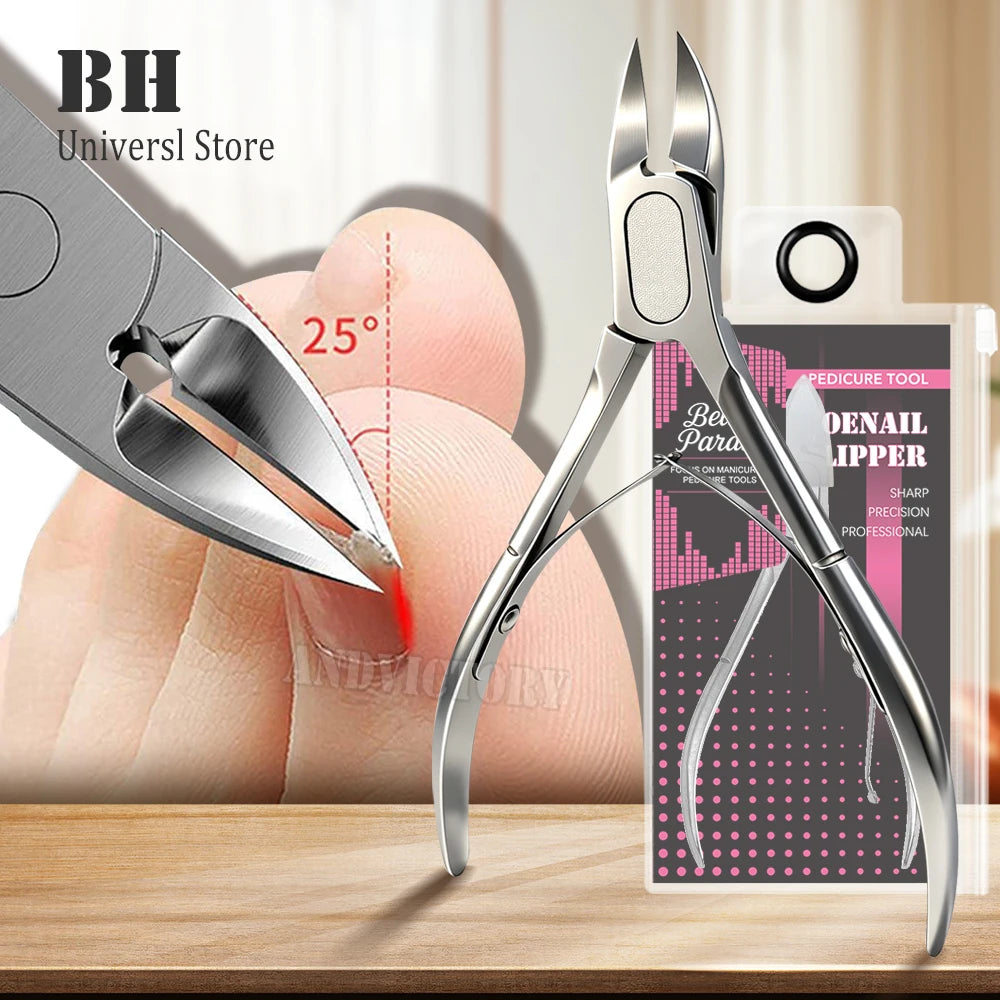 Ingrown Nail Clippers With Nail File Precision Thick Toenail Cutter Ingrown Curly Nails Heavy Duty Stainless Steel Nail Nippers
