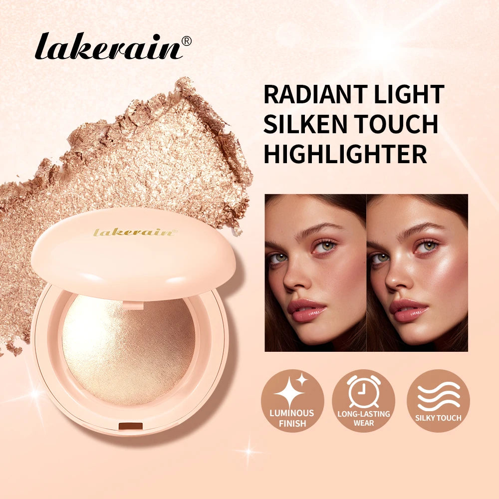 Matte Blush & Silken Touch Highlighter Set Smooth Texture Non-Flying Powder Fine Pearl Glow  Waterproof Long Lasting Face Makeup