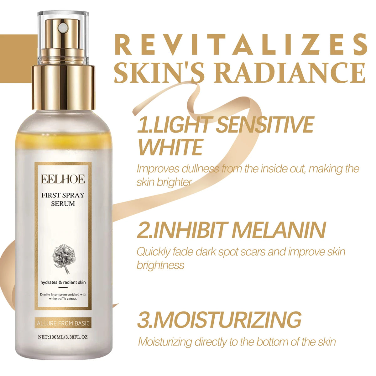 White Truffle Moisturizing Spray Hydrating Face Mist Moisturizing Shrink Pores Oil Control Brightening Skincare