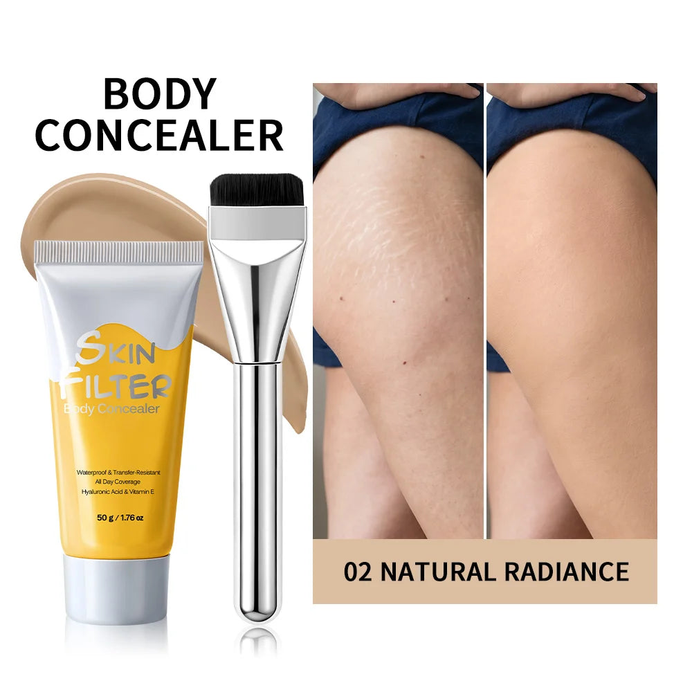 50ml Body Concealer Full Coverage Tattoo Cover Up Waterproof Hyaluronic Acid Hydrating Cover Scars Spots Veins Birthmarks Makeup