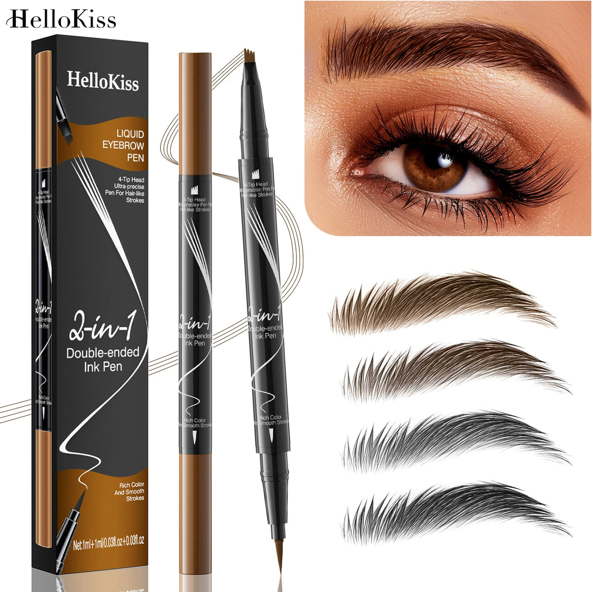 4 Point Eyebrow Pencil Waterproof Liquid Eyebrow Pen Makeup Long Lasting Cosmetic Microblade Brow Pencil