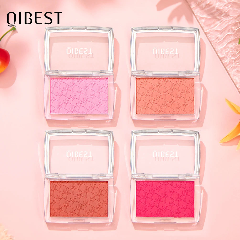Embossed Powder Blush Peach Pink Coral Tint Makeup 3D Relief Blush Palette Brown Cheek Contour Rouge Cosmetics Face Brightens