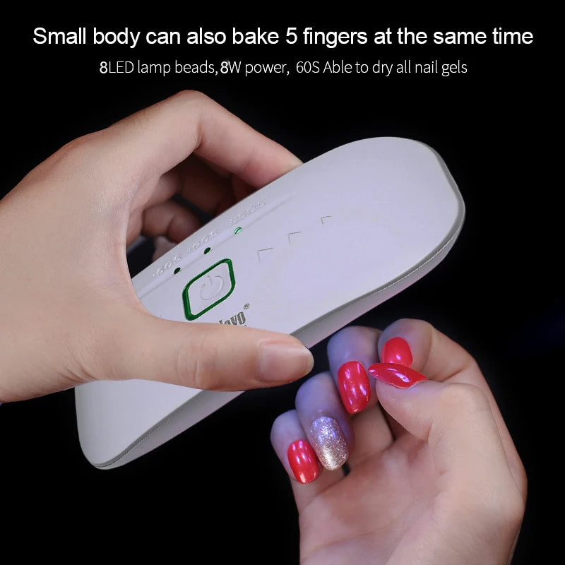 8W UV LED Nail Lamp Foldable Nail Dryer Manicure USB Curing Lights Desk Lamp Nail Gel Polish Quick Dry Nail Art Manicure Tool