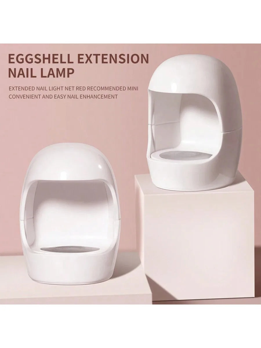 White Mini Q-Shaped Nail Lamp, UV/LED Dryer, Quick Drying Gel Dryer, For Home Nail Art DIY