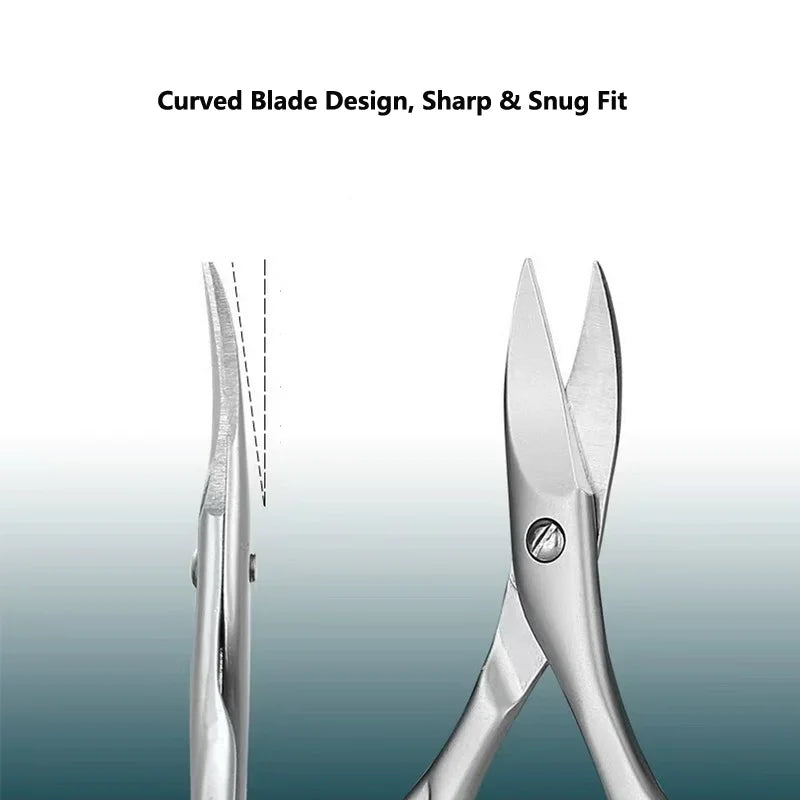 Stainless Steel Curved Blade Nail Clippers, Household Manicure Scissors, Dead Skin and Hangnail Removal Tool