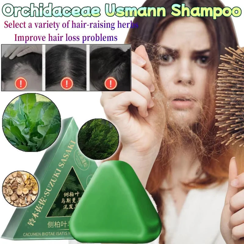 Natural Herbal Shampoo Soap Usman Grass Handmade Soap Hair Oil Control Refreshing Fluffy Sooth Nourish Hair Care For Men Women