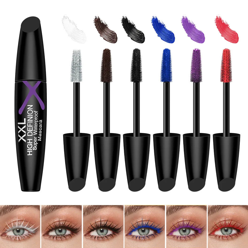 6-Color Mascara,Volumizing Lengthening,Waterproof Smudge-Proof,Long-Lasting Colorful Eyelash Makeup for Daily, Women's Cosmetics