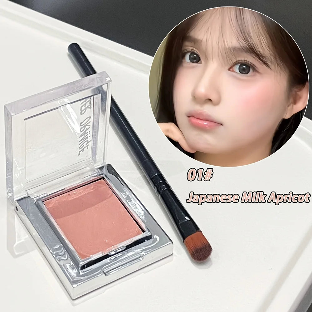 Herorange Misty Matte Cream Blush with Makeup Brush Set Low Saturation Matte Texture Brighten Skin Create Charming Makeup Looks