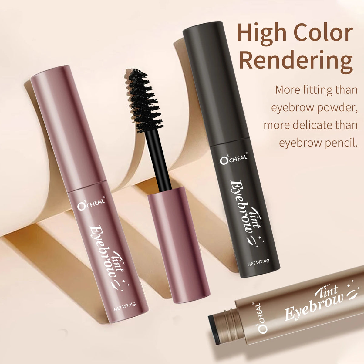 Ocheal Eyebrow Gel 4 Colors Long-lasting Fixed Eyebrow Waterproof Dyeing color Quick-dry Hose Transparent Eyebrow Gel Eye Makeup
