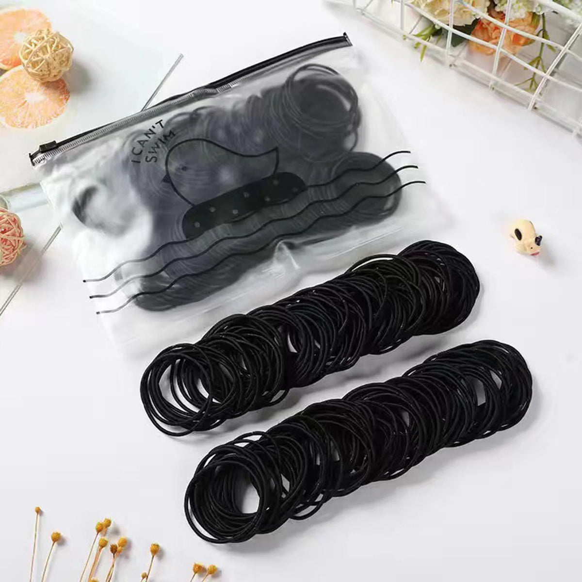 100PCS Hair Bands Hair Ties High-elastic Durable Elastic Tie Hair Accessories for Thick Curly Hair Styling