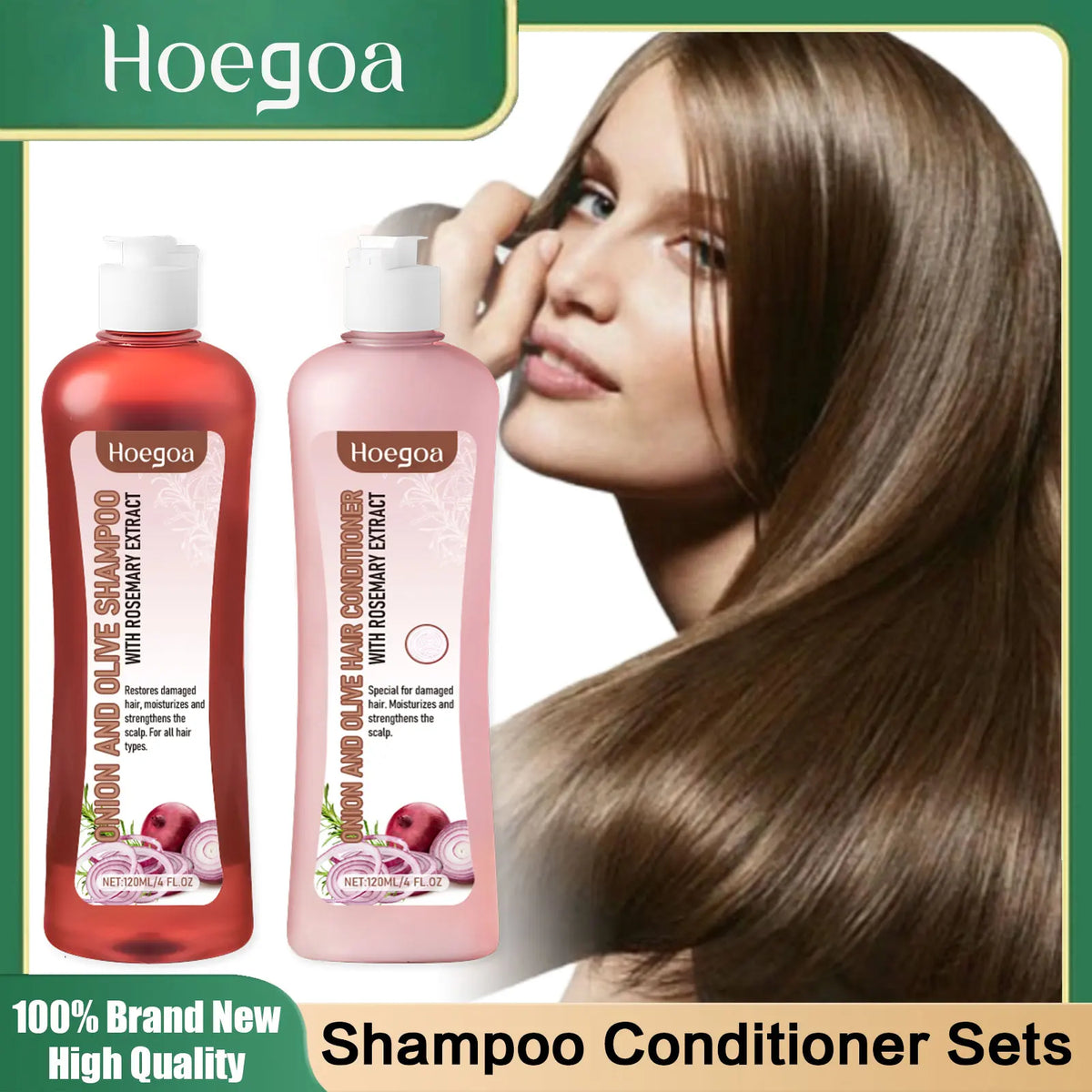 Rosemary Onion Shampoo and Conditioner Sets Anti Hair Loss Improve Rough Frizz Prevent Breakage Repair Damaged Hair Care Product