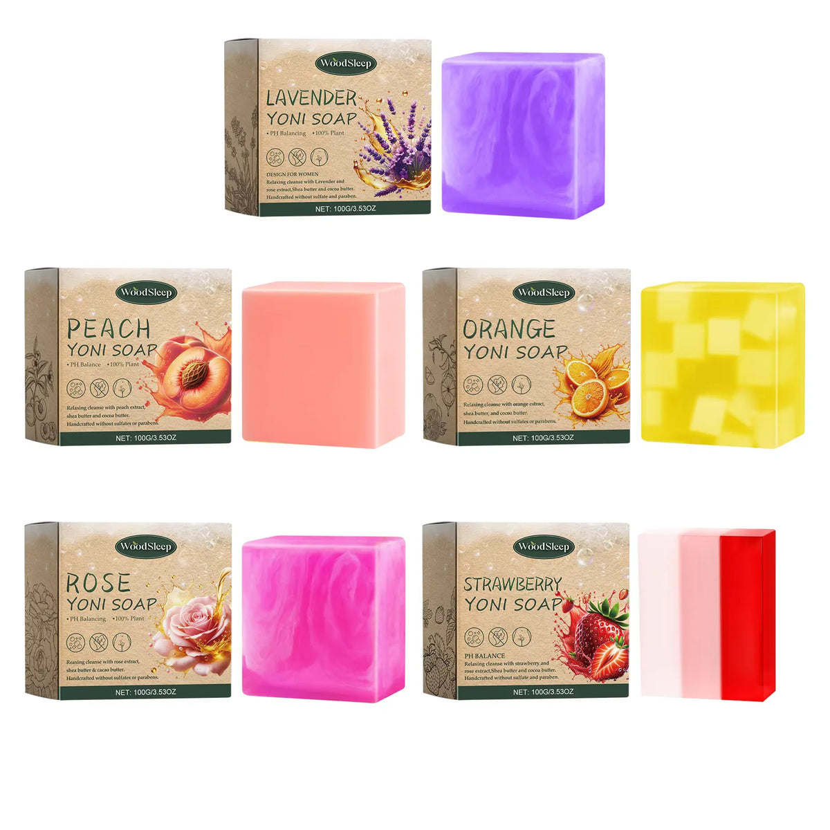 Female Wash Soap Yoni Vaginal Care Ph Balance Strawberry Remove Odor Deep Cleaning Moisturizing Brighten Private Parts Products