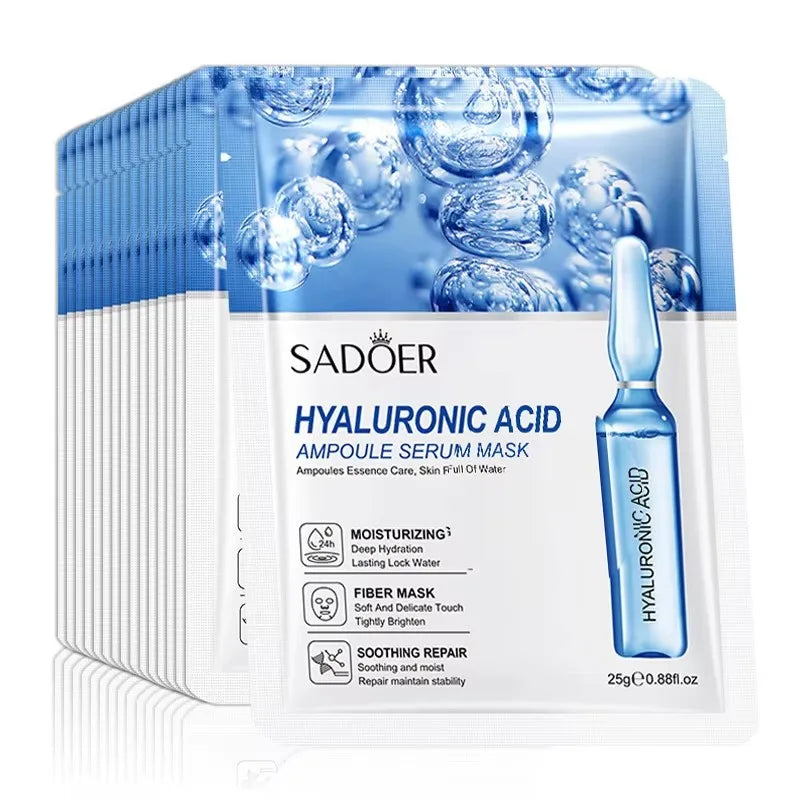 10Pcs Hyaluronic Acid Mask Facial Skin Care Firming Moisturizing Mask Facial Skin Care Products