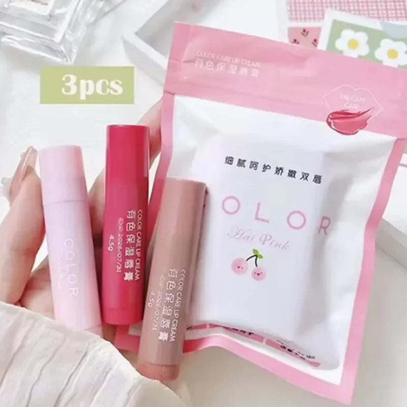 Moisturize Lip Balm Lipstick Hydrate Cute Girl Plump Lip Water Light Lip Glaze Makeup Korean Lipstick Cosmetic 3 Colors Beauty