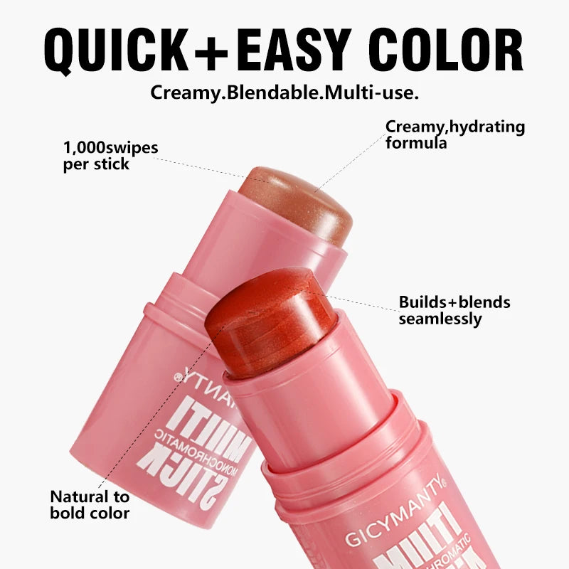 GICYMANTY Multi-Use Blush Stick  Contouring  Highlighting Cream Blush Stick  Finely Contouring Stick
