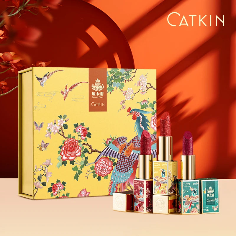 CATKIN Summer Palace Lipsticks Semi-Matte Lipstick Long Lasting for 24H，Lightweight Soft and Ultra Hydrating Lipsticks
